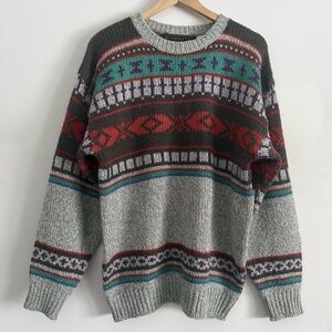 Men's/Woman’s Vintage Cottagecore Multicolor Patterned Sweater